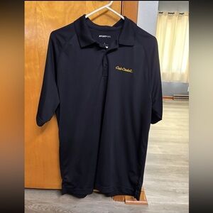 Cub Cadet Mens L Sport-Tek Black Polo Shirt with Gold Embroidery